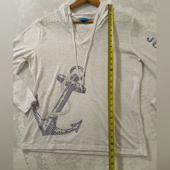 Sea Salt women’s small hoodie. Rhinestone anchor & studded Jupiter (Florida) - Picture 8 of 11